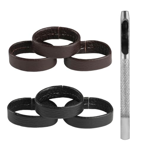 7 Pcs Loop Keeper, Cowhide Leather Loop Keeper, Belt Accessories + 4mm Puncher for 1.1