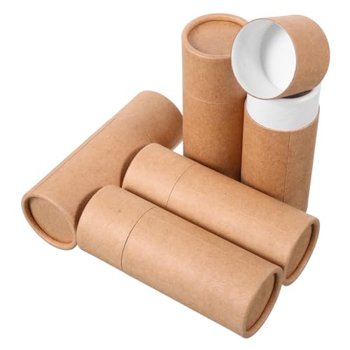 YUYUETIME 5 Stück Kraftpapier Kartonröhren mit Hervorragender Dichtung Aromatherapie Verpackung Runde Papierboxen für Ätherische Öle Tragbar und Stilvoll Aufbewahrung für Duftöle