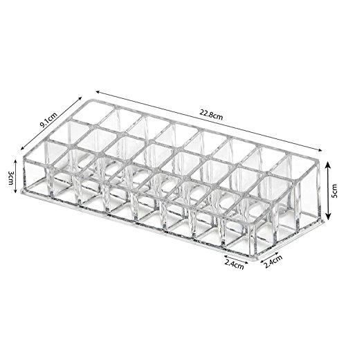 INOVERA (LABEL) 24 Compartment Makeup Lipstick Storage Holder Organizer Case, Pack of 1, Transparent - Image 2