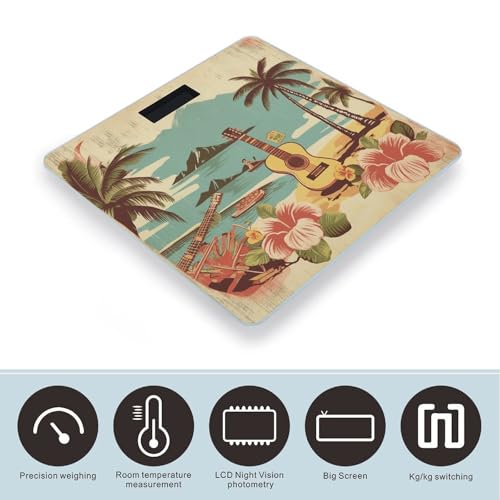 Báscula digital vintage Hawaii para baño y cuerpo miniatura 3
