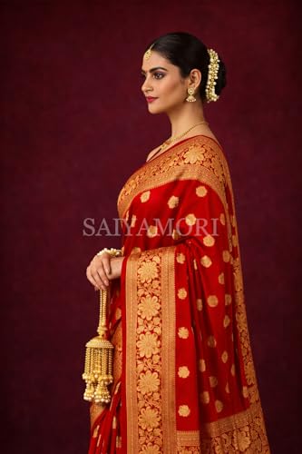 Image of Women's Soft Silk Style Jacquard Saree with Rich Zari Woven Border & Pallu | 5.6 Mtr Saree with 0.8 Mtr Unstitched Blouse