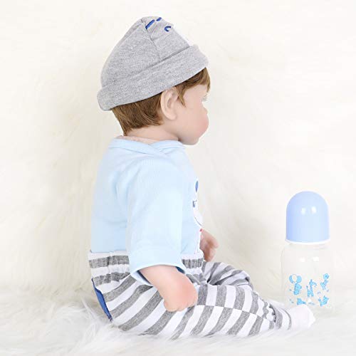 Muñeco bebé realista reborn de silicona 16 pulgadas miniatura 6