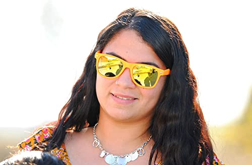 OWL Wholesale of 3 Pairs Mirrored Reflective Colored Lens Sunglasses Black Matte Frame Horn Rimmed Style4