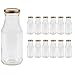 Vitrea 12 leere Glasflaschen 263ml Schraubverschluss Gold - Milchflaschen, Saftflaschen, kleine Flaschen zum Befüllen mit Deckel - für Milch, Saft, Smoothies, Öl - 12 Stück, TO43 ml Glas günstig Kaufen-Vitrea 12 leere Glasflaschen 263ml Schraubverschluss Gold - Milchflaschen, Saftflaschen, kleine Flaschen zum Befüllen mit Deckel - für Milch, Saft, Smoothies, Öl - 12 Stück, TO43