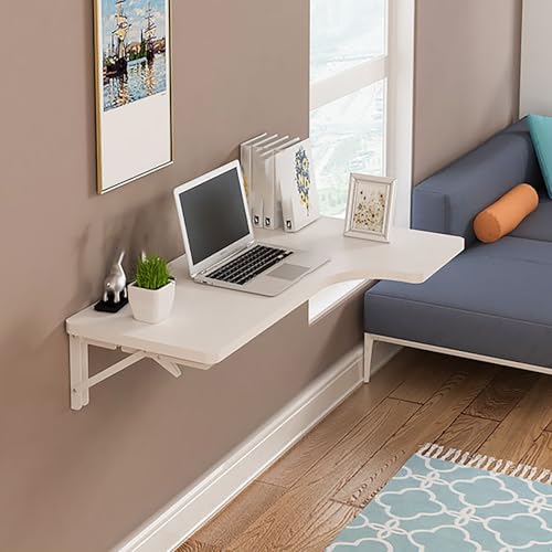 壁掛け式折りたたみ式パソコンデスク - 省スペース、折りたたみ式デザインでホームオフィス、書斎、小さなスペースに最適 - コンパクトなワークステーションで整理整頓と生産性が向上