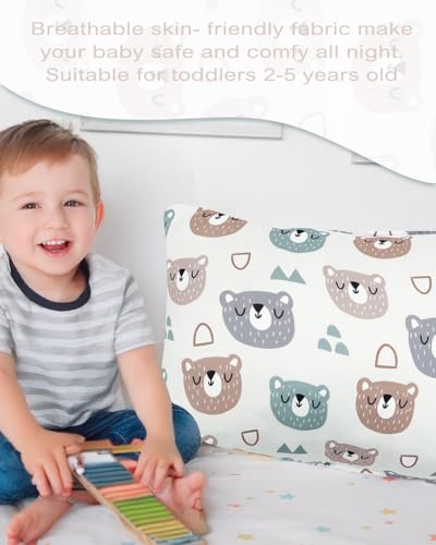 Image of ALVABABY Toddler Pillowcases Stretchy Soft Fit 13 inchx 18 inch or 12 inchx16 inch Kids Pillow Cover Envelope 2 Pack for Girl Boy Travel
