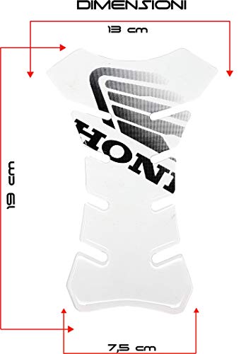 4R Quattroerre.it 18080 Tankpad 3D Motorrad Tankschutz Honda, Transparent, 13 x 19 cm, Durchsichtig