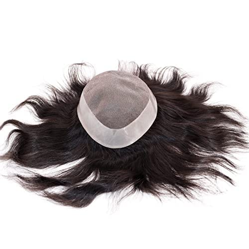Miniatura 3 de Toupee - Sistema de reemplazo de cabello humano virgen europeo de 5 x 7 pulgadas, postizo para hombre, con poliuretano duradero alrededor de