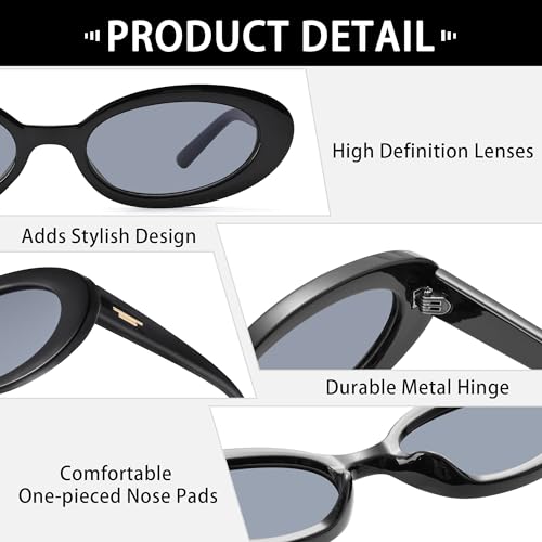 Fashion Retro Oval Sunglasses for Women Men Tiny Small Cat Eye Sunglasses Vintage 90s Shades3