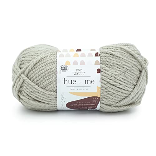 Image of Lion Brand Yarn, Hue + Me Chunky Yarn for Crocheting, Knitting, and Crafts, Whisper, 1 Pack