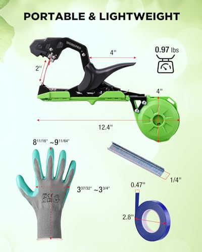 Máquina para amarrar plantas WORKPRO con guantes y accesorios miniatura 3