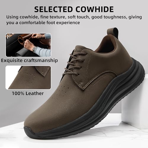 Men's Orthopedic Wide Toe Box Leather Dress Walking Shoes: Recovery Arch Support Metatarsal Plantar Fasciitis Heel Spurs Casual Sneakers, Classic Hammer Toes Formal Oxfords Brown Size 103