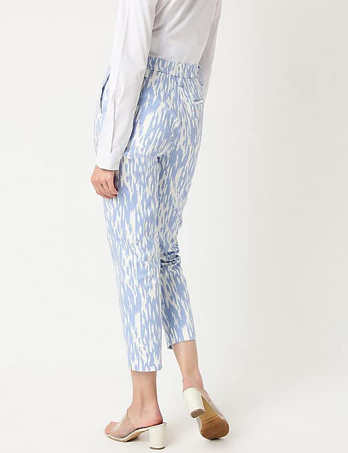 Image of Marks & Spencer Womens Printed Mid Rise Slim Fit Trouser