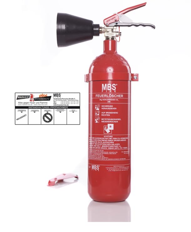 CO2-Feuerlöscher, Kapazität 2 kg mit Halterung, CE-Norm