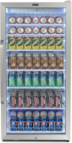 Whynter CBM-1060XLW Commercial 10.6 Cu. Ft. Stainless Steel Commercial Beverage Merchandiser Display Refrigerator with Superlit Door and Lock, White, Luxurious Curved Handlebar