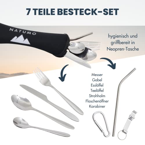 NATUMO® - Set posate da campeggio in acciaio INOX