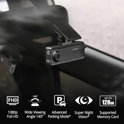 THINKWARE F200 PRO Full HD 1080P, Compact Design, Wi-Fi, G-Sensor, Speed and Red Light Cam Alerts, Parking Mode (Front & Rear Camera, 32GB, Hardwiring)