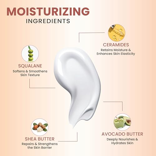 Image of Mintree Hand Cream for Women, Lightweight & Hydrating with Shea Butter, Avocado Butter, Ceramides & Squalane, Peach | 48 HR Moisture & Floral Scent | Non-Greasy, Suitable for All Skin Types, 30g