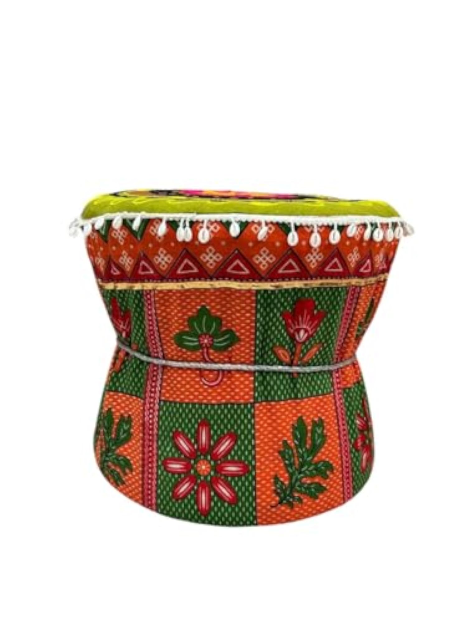MUDACRAFT Handmade Ethnic Mudda Cover Ottoman Pouf