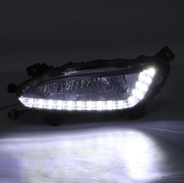 Luces De Circulación Diurna DRL Aptas Para Hyundai Santa Fe IX45 2013 2014 2015 12V Lámpara De Luz Diurna LED Estilo De Coche Blanco 1 Par