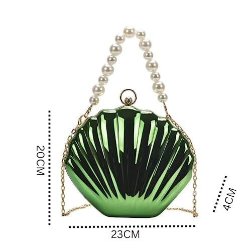 Pochette de soirée pour femme Seashell en acrylique vert léger - 4