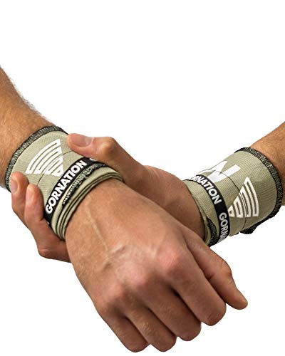 GORNATION Wrist Wraps Venda Muñeca por Calistenia/Calisthenics, Fitness, Crossfit, Entrenamiento de Peso Corporal Hombre y Mujer (Premium Olive)