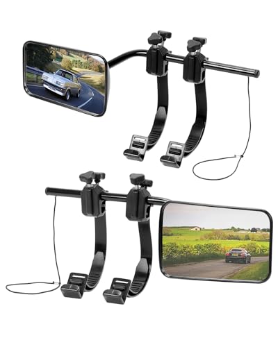 SUPAREE Convex Caravan Towing Mirrors Caravan Mirrors for Cars Universal Towing Mirror Extensions with Clamps & Rubber Straps Safe for Motorhome Touring Pair