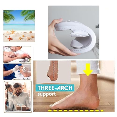 CLSQLXYJZC Summer Foot Correction Flat Sandals, Fashion Slip-On Non-slip Soft Bunion Corrector Sandals for Men, Open Toe Split Toe Orthopedic Flip Flops, for Dad Men Grandpa, Relief Hallux Valgus3