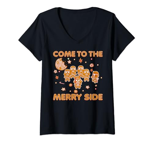 T-shirt Star Wars Noël col V femme : idée cadeau geek originale pour les fans de la saga