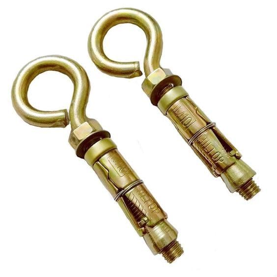 Anchor Round Close Brass Hook 10 mm Fasteners, Brass Hook (Color - Golden) (10mm, 6) 2