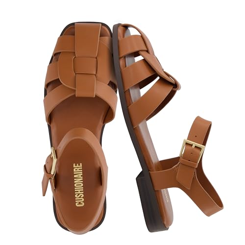 CUSHIONAIRE Benny Closed Toe Fisherman Womens Sandals - Flat Dressy Comfortable Sandals for Women...