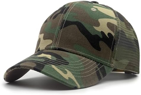Utmost Structured Baseball Cap with Adjustable Closure - Performance Hat for Outdoor Activities and Custom Embroidery (1pc Camo Woodland/Mesh)