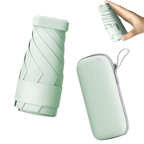 wodehahagou Mini Umbrella Compact Umbrella Small Umbrella Mini Umbrellas for Women Handbag Size Travel Umbrella Folding Travel Umbrella Portable UV Umbrella with Storage Box