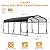 Garveelife 12x20FT Metal Carport Kits with Galvanized Steel Roof, Heavy Duty Metal Roof Carport with Enhanced Base, Tall Metal Carport Kits Garage for Tractors, Pickup, Boat, Car