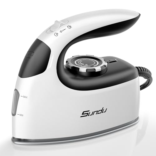 Sundu Mini Travel Iron with Steam,1000W Portable Non-Stick Soleplate Steam