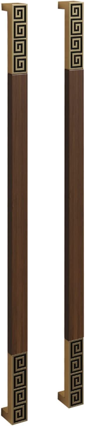 Niusabou Brown Door Handle Barn, Interior Exterior Shed Door Pull Double Sided Gate Grab Pole W/Fittings Multi 60-120Cm(,80Cm/31.5In)
