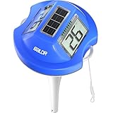 BALDR Pool Thermometer Floating Easy Read, Solar Digital Pool Thermometer with Dual Large Screens, IPX7 Water Temperature Gauge for Inground Above Ground Pools & Spas (Darkblue)