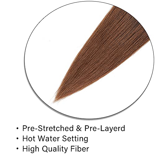 X-Tress Ombre 2 Tone Color Braiding Hair 4 Packs Spectra Braids 24" Pre-Stretched Braiding Hair Easy Braids Hairstyle Long Lasting Kinky Straight Hair Natural Looking Easy To Use(#T1B/30) - Image 3