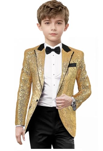Chaqueta de lentejuelas para niños color dorado