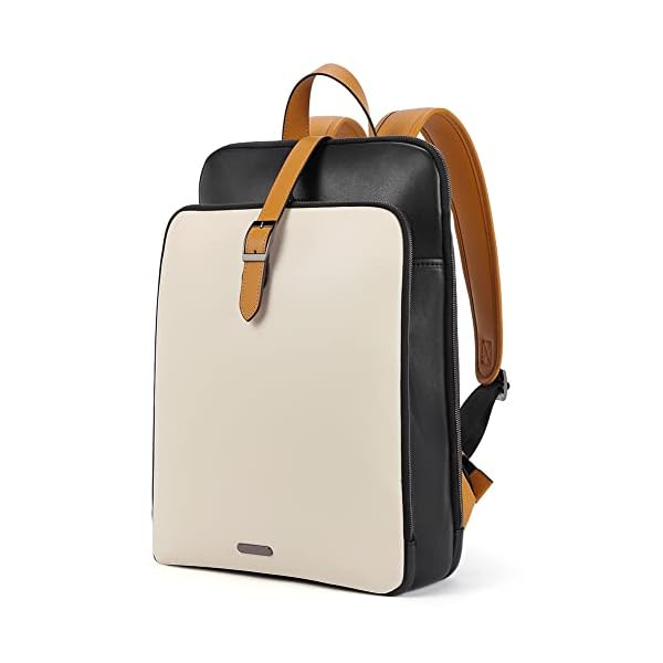 CLUCI-Genuine-Leather-Laptop-Backpack-Purse-for-Women-156-inch-Ladies-Work-Backpack-Vintage-Travel-Casual-College-Large-Shoulder-Bags-Beige-with-Yelow-Fine-lines CLUCI Genuine Leather Laptop Backpack Purse for Women 15.6 inch Ladies Work Backpack Vintage Travel Casual College Large Shoulder Bags Beige with Yelow Fine lines