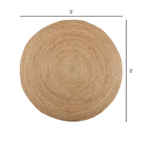 Tapete Redearth redondo de yute natural 8 pies miniatura 2