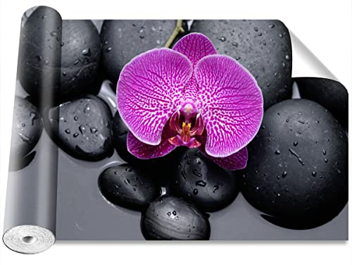Papier peint motif pierres d'orchidée Tulup grand format 416x254cm durable - 2