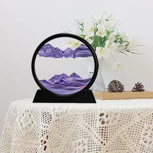 Sablier 3D Avec Sable Mouvant Et LED - Cadre Décoratif Art Du Sable, 4 Modes Lumière, Cadeau Anti-stress (noir)