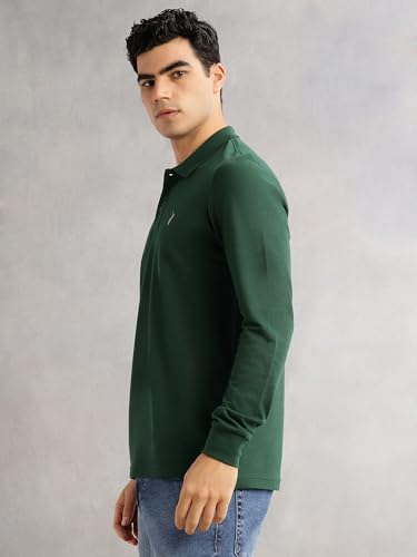 Image of Thomas Scott Men's | Solid | Full Sleeve | Regular Fit | Cotton Blend | Polo Collar | Casual Tshirt