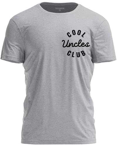 TeeUnion Cool Uncles Club T-Shirt Funny Best Uncle Ever Pocket Tee for Father's Day Light Grey