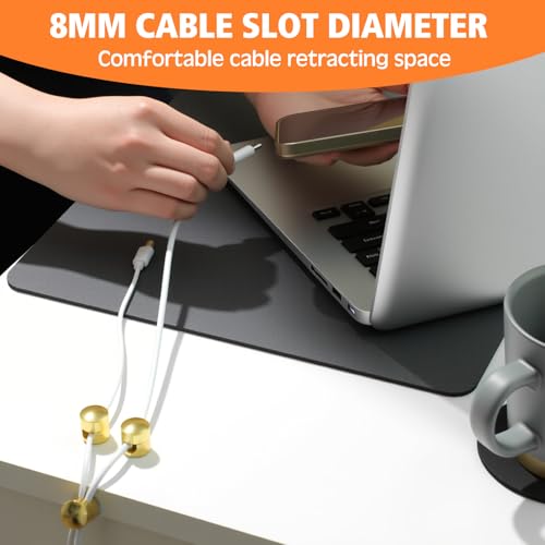 Anclajes de cable para escritorio con tornillos y clips de metal ajustables 4