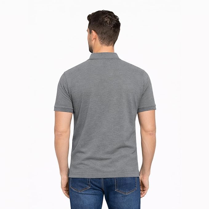Image of Cotton Polo T-Shirt for Men | Solid Color Regular Fit Collar Neck T-Shirt
