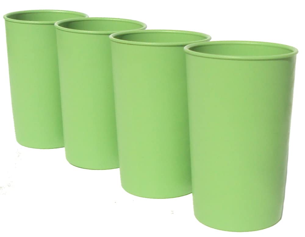 Tupperware Juego de 4 vasos apilables pequeños vintage de 6 onzas, color verde manzana