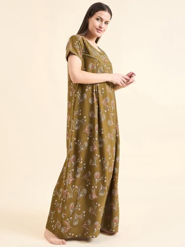 Image of Sweet Dreams Women's Cotton Maxi Casual Regular Night Dress