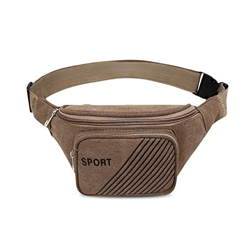 Retro Zaino Monospalla Tela Marsupio Uomo Donna Sling Bag Adolescenti Borsa a tracolla Sportivo Spalla a per Trekking Ciclismo Viaggio Scuola Dark Khaki